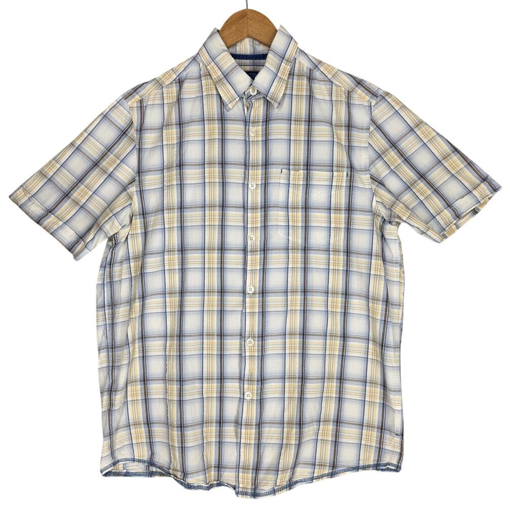 TOMMY BAHAMA PLAID SHORT‑SLEEVE BUTTON‑DOWN – MULTI-COLOR – SIZE M – CLASSIC FIT